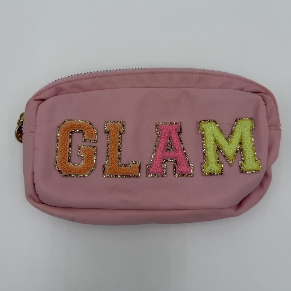 Stoney‎ Clover Lane Classic Small Pouch Pink GLAM Logo Makeup Travel Case